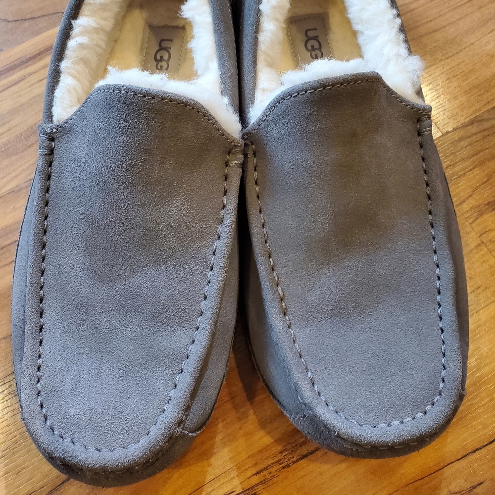 NWOT Men's UGG Ascot Suede Shearling Slippers